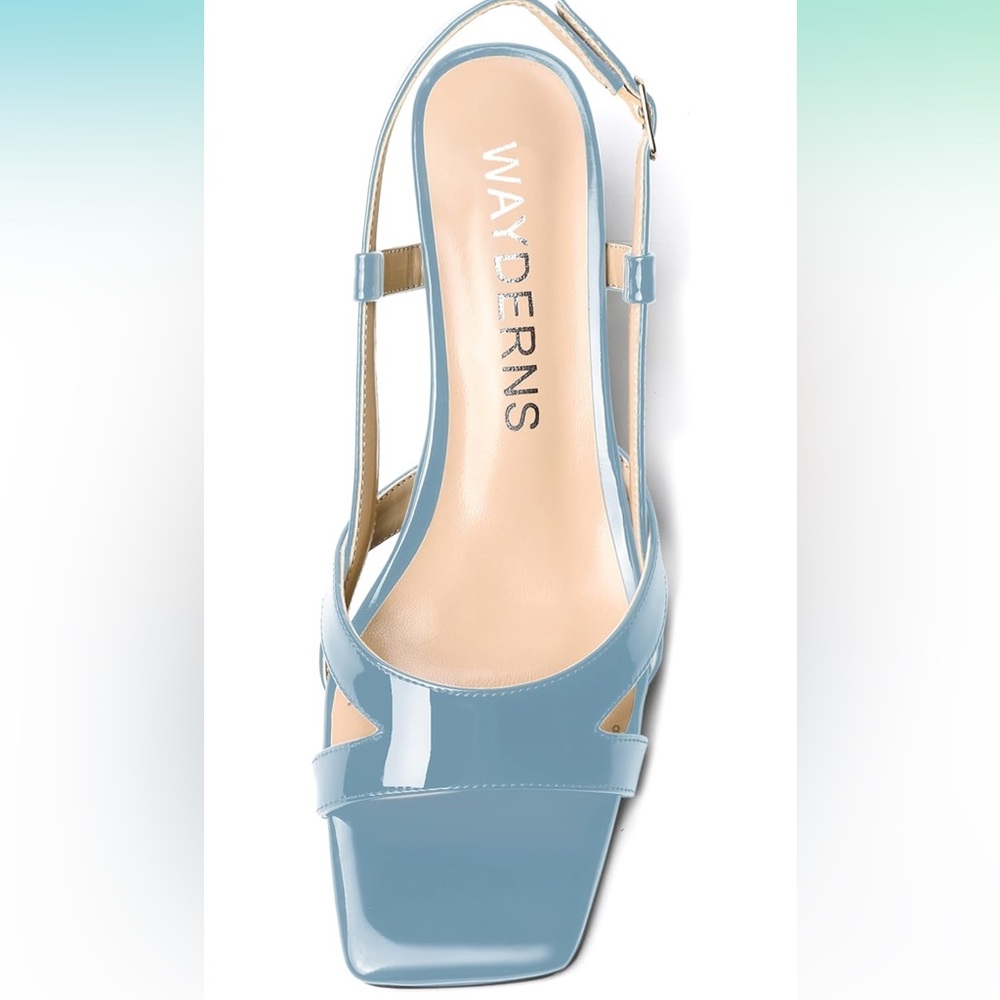 WAYDERNS Women’s Slingback Sexy Open Toe Buckle Criss Cross Patent Ankle Strap